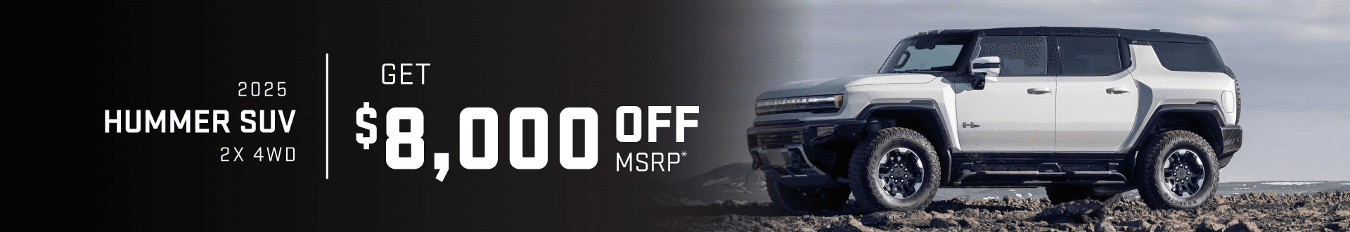 2025 GMC Hummer SUV 2X 4WD: Get $8,000 off MSRP