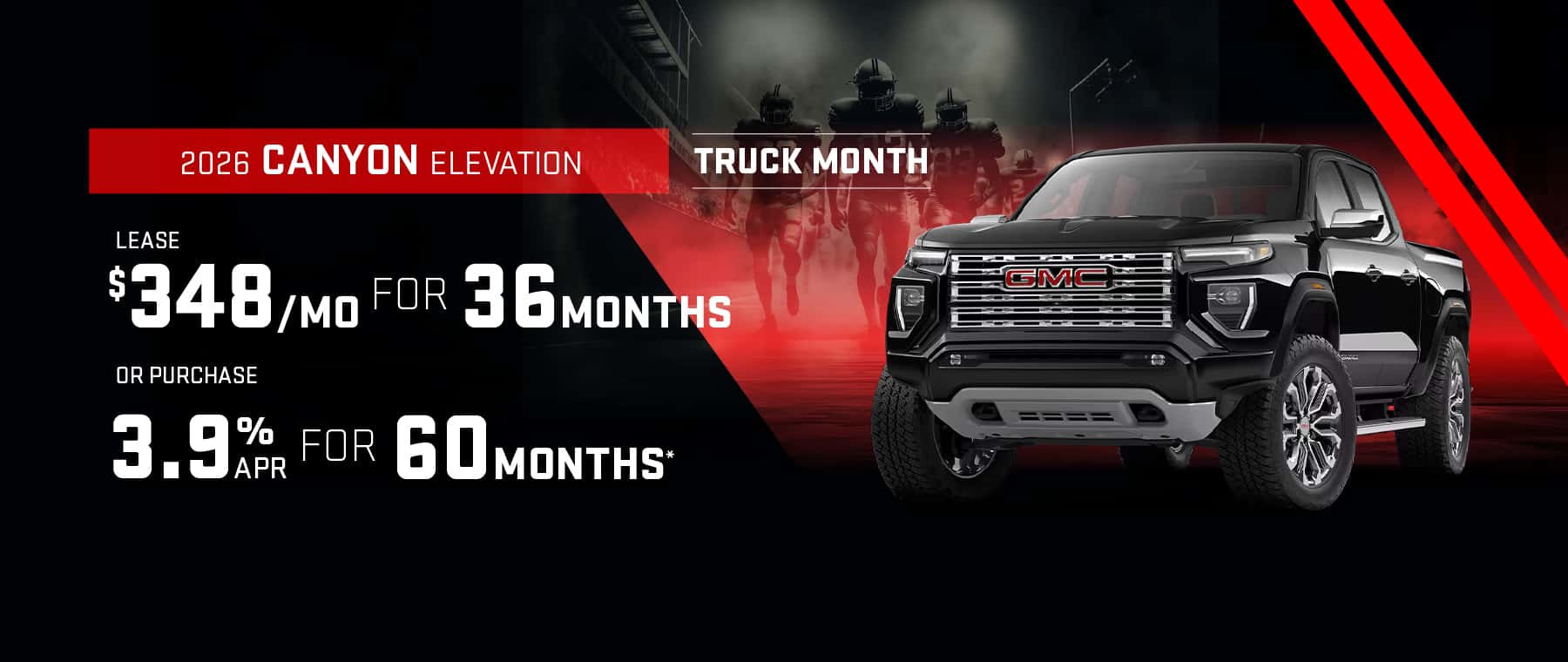 2026 Gmc Canyon ELEVATION: Lease for $348/month for 36 months or buy at 3.9% APR for 60 months*