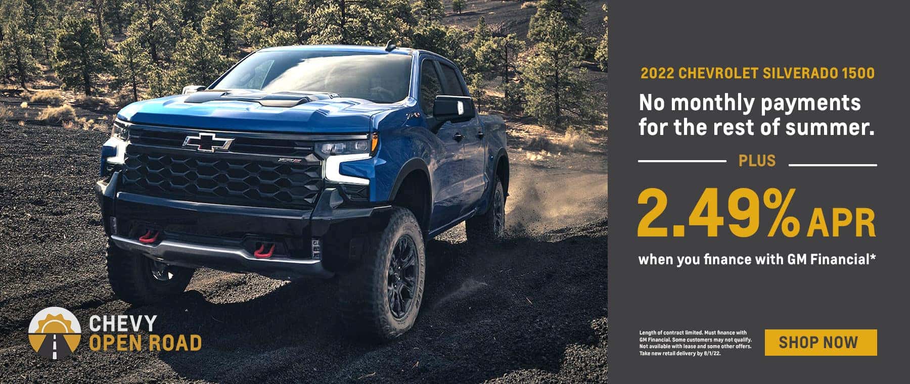 2022 Chevrolet Silverado 1500 - No Monthly Payments For The Rest Of Summer + 2.49% APR (already on the website)