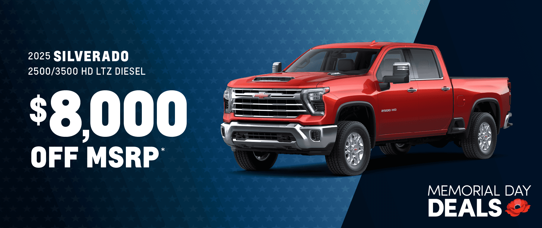 2025 SILVERADO 2500/3500 HD LTZ DIESEL: Get $8,000 off MSRP
