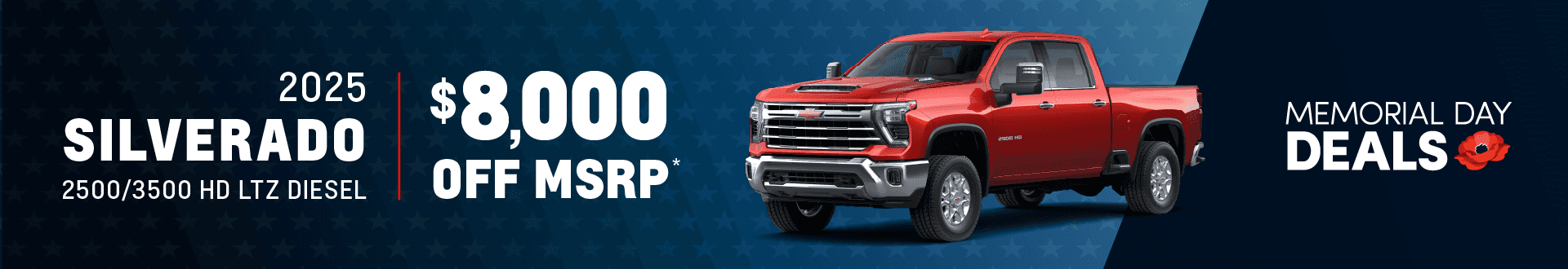 2025 SILVERADO 2500/3500 HD LTZ DIESEL: Get $8,000 off MSRP