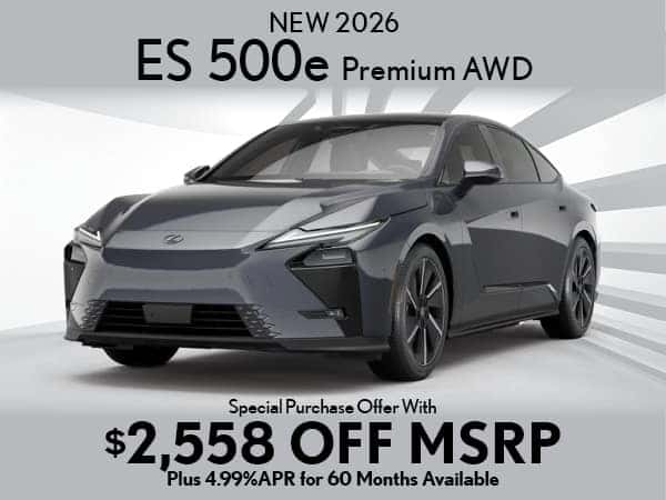New 2026 ES 500e Premium AWD model savings