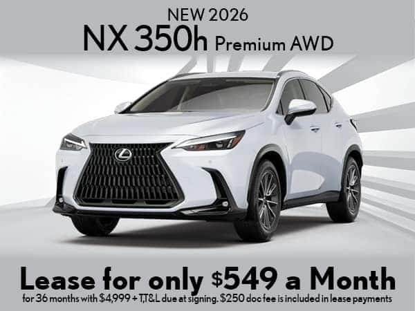 New 2026 NX 350h Premium AWD lease