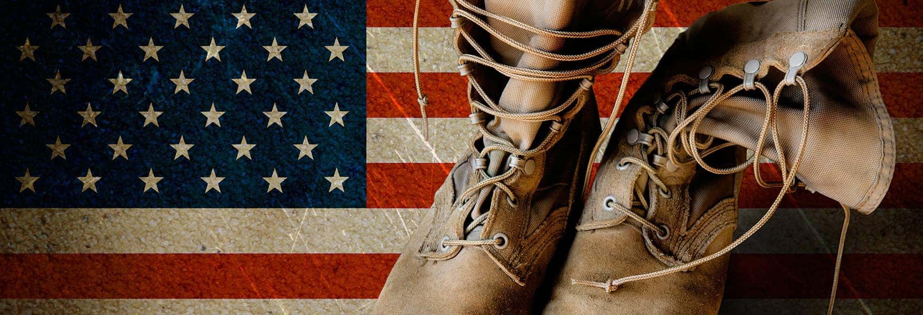 Military Boots and an American Flag