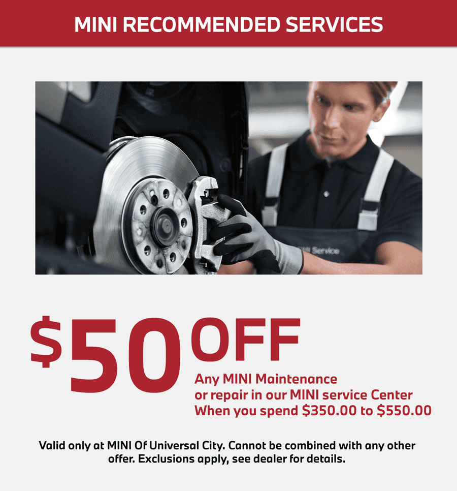 mini cooper recommended service special in los angeles