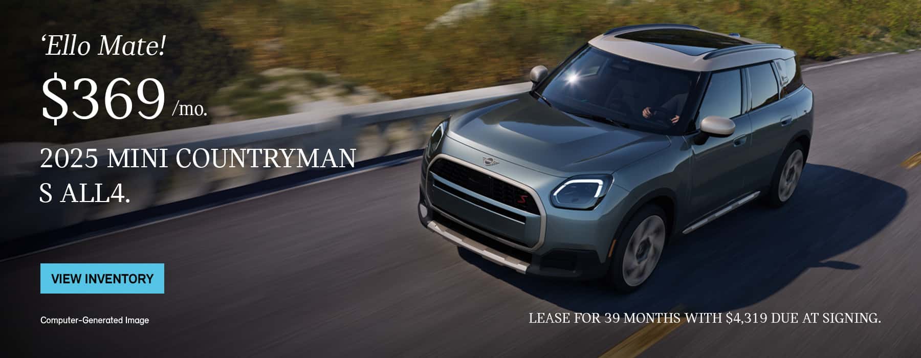 MINI Countryman S ALL4 driving through the mountains.