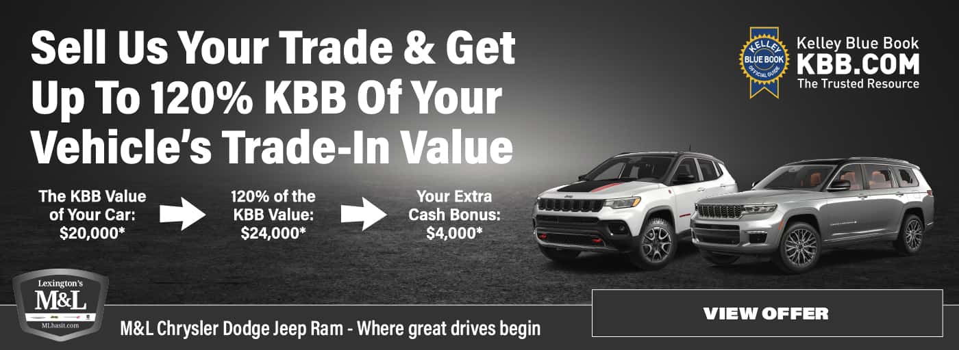 Get up to 120% of KBB value on your trade-in