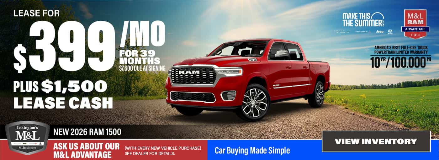 Lease a New 2026 Ram 1500 for $399 a Month for 36 Months + $1,500 Lease Cash