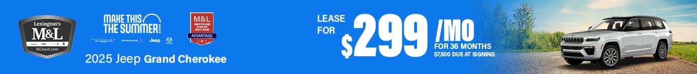 Lease a New Jeep Grand Cherokee $299 a Month for 36 months.