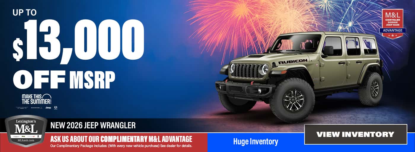 Get up to $13,000 Off MRSP on a New Jeep Wrangler
