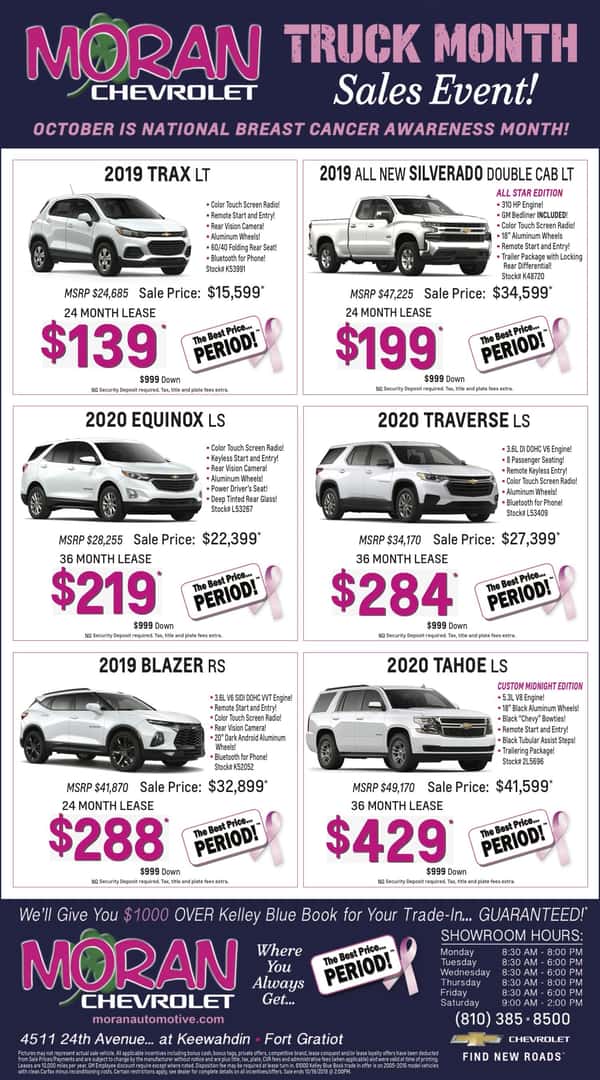 Weekly Chevrolet Specials in Fort Gratiot Moran Chevrolet Fort Gratiot