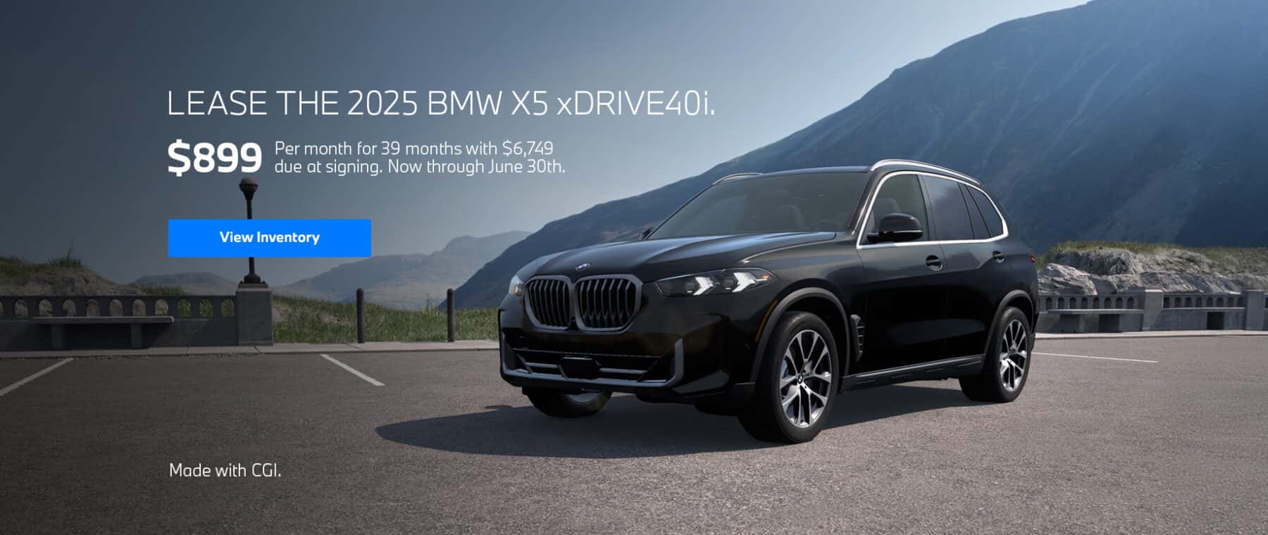 2025 X5 lease starting at $899 per month for 39 months