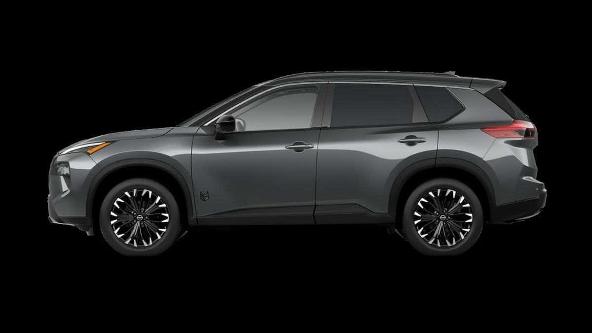 2026 Nissan Rogue Dark Armor exterior, gun metallic with gloss-black wheels