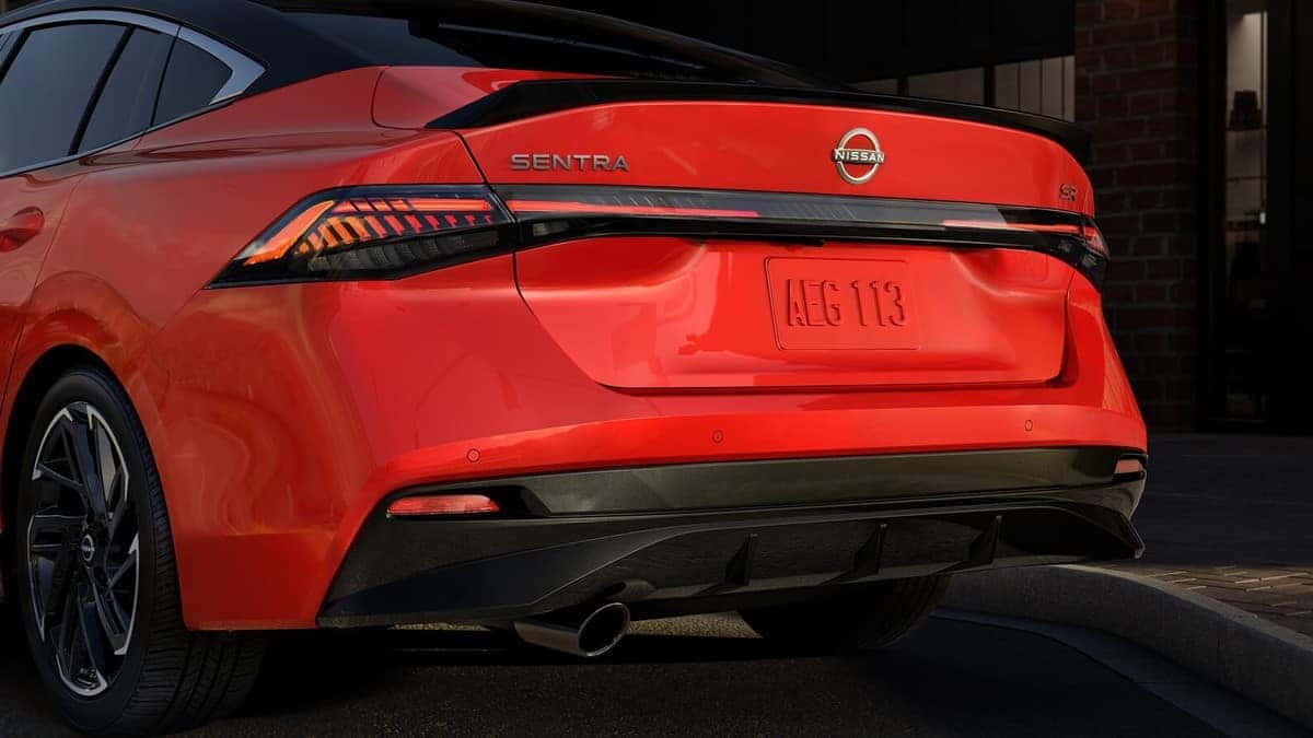 2026 Nissan Sentra rear view with full-width LED taillights