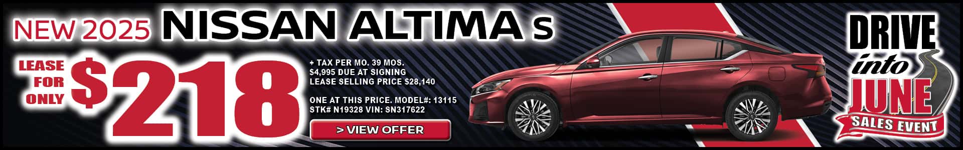 New 2025 Nissan Altima Lease in Hemet, CA