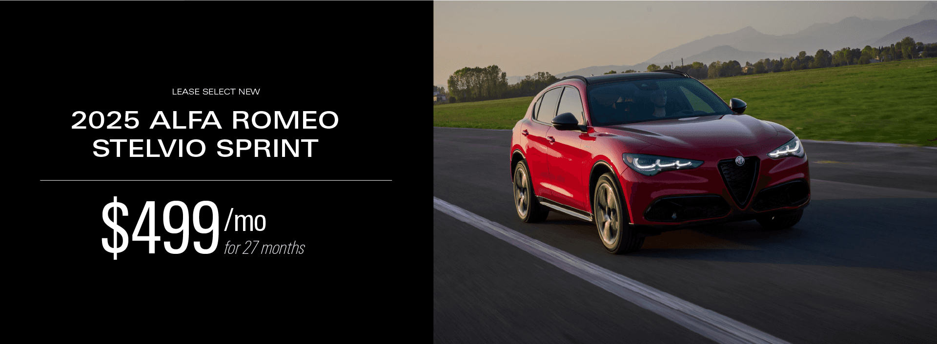 Lease Select New 2025 Alfa Romeo Stelvio Sprint for $499/mo for 27 months