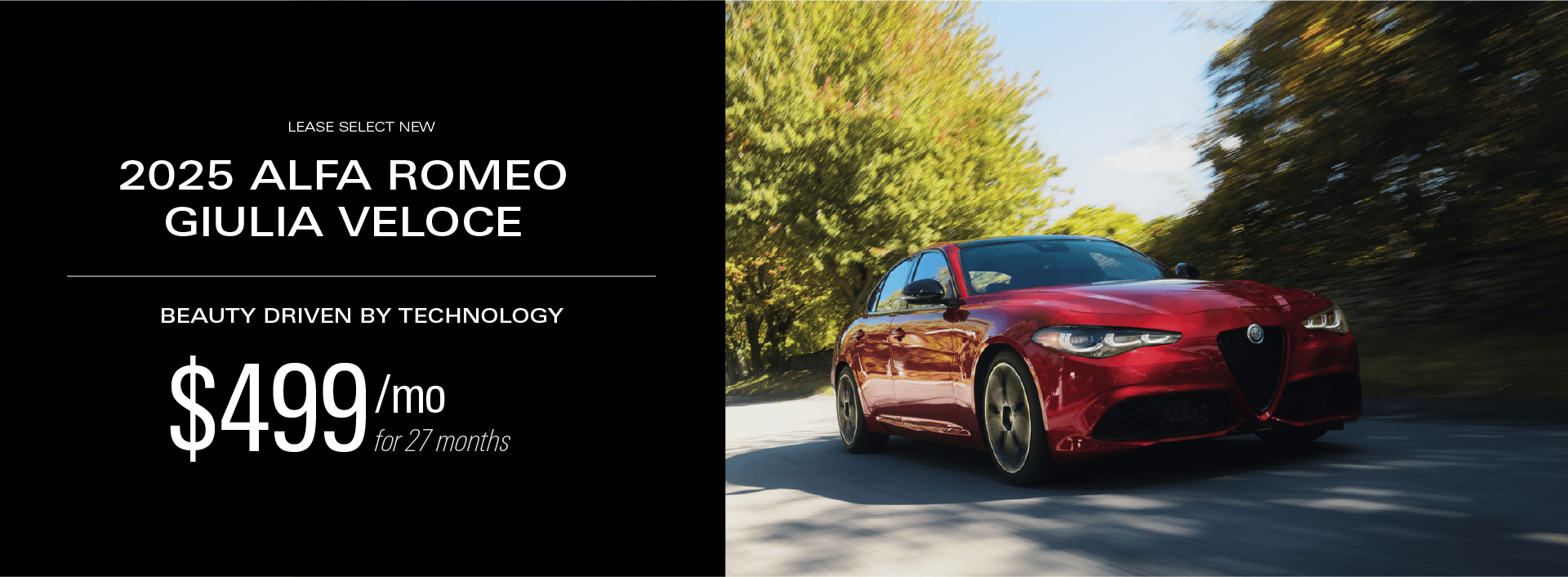 Lease Select New 2025 Alfa Romeo Giulia Veloce for $499/mo for 27 months