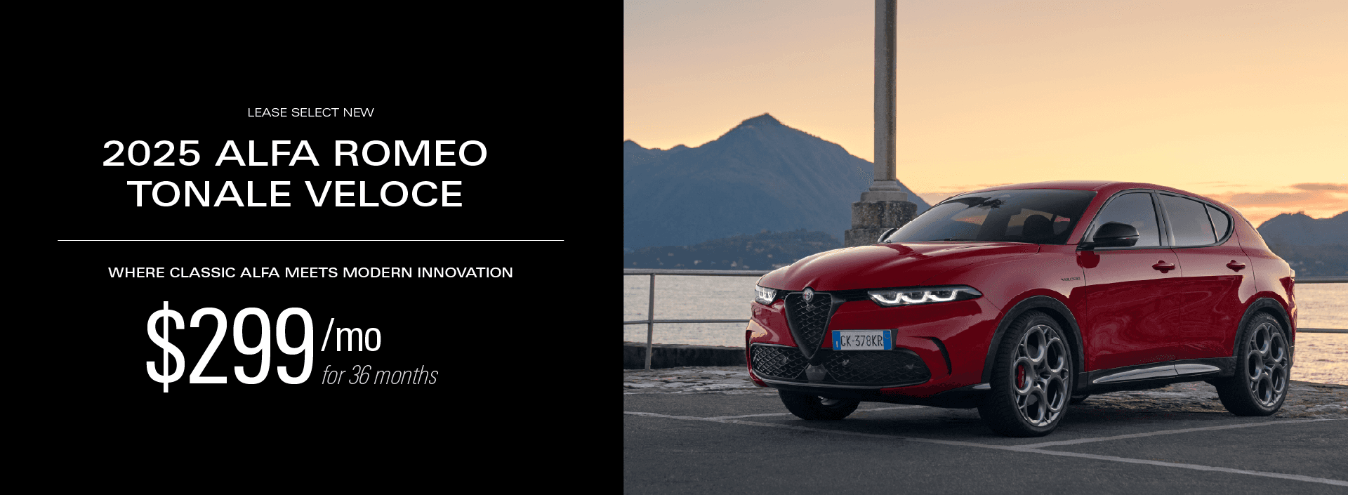 Lease Select New 2025 Alfa Romeo Tonale Veloce for $299/mo for 36 months