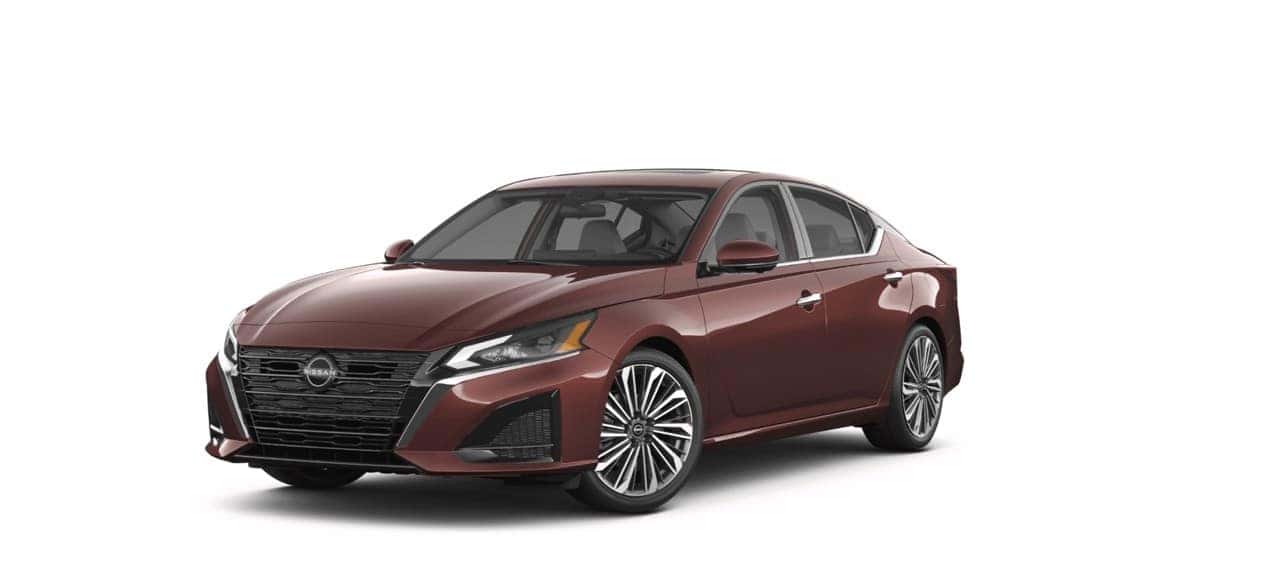 Red 2026 Nissan Altima sedan displayed in a front three-quarter view, showcasing comfort and modern design in St. George, UT