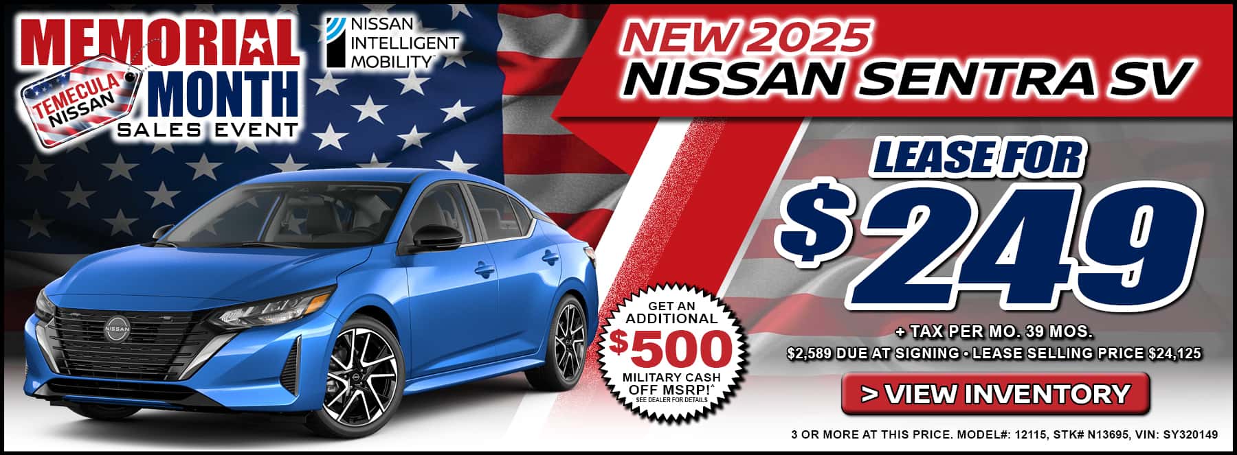 New 2025 Nissan Sentra Lease