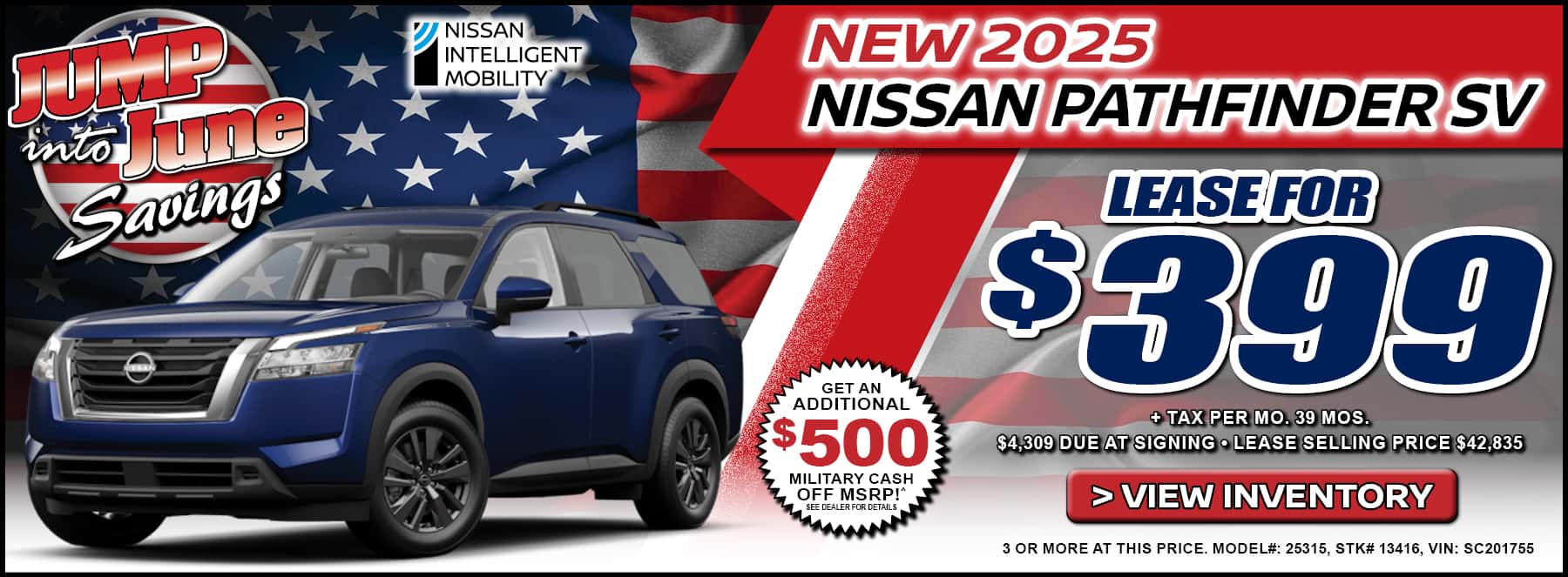 New 2025 Nissan Pathfinder SV Lease in Temecula, CA