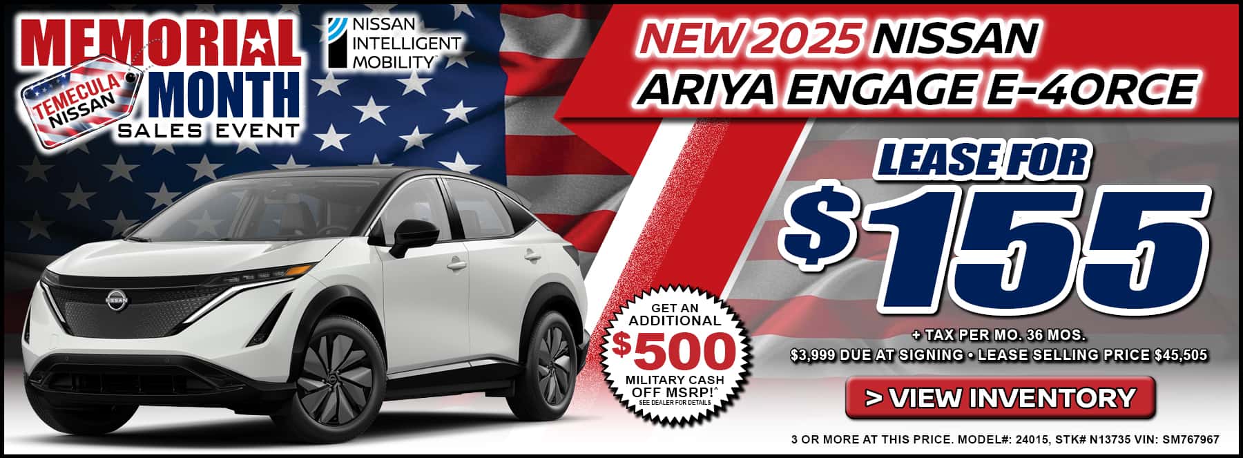 New 2025 Nissan Ariya lease