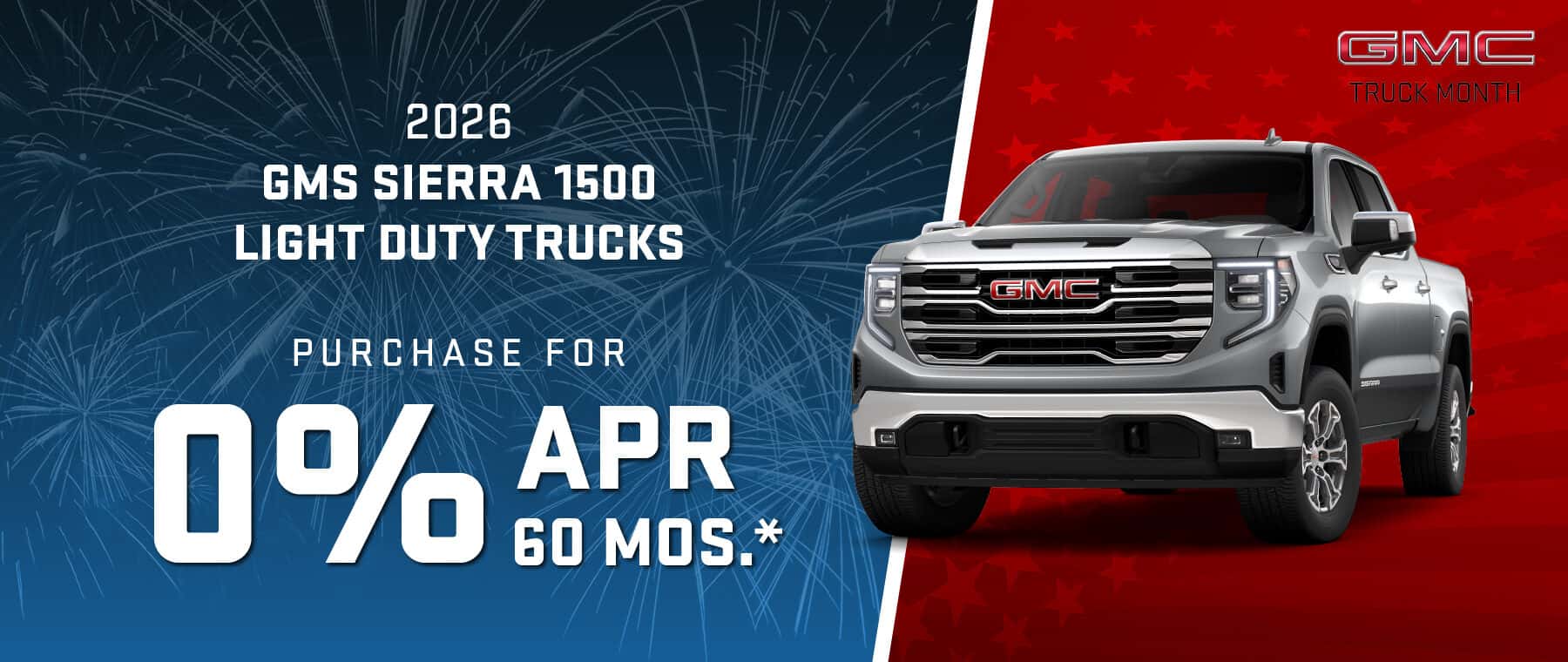 2026 GMC Sierra 1500 Light Duty Trucks: 0% APR for 60 months*
