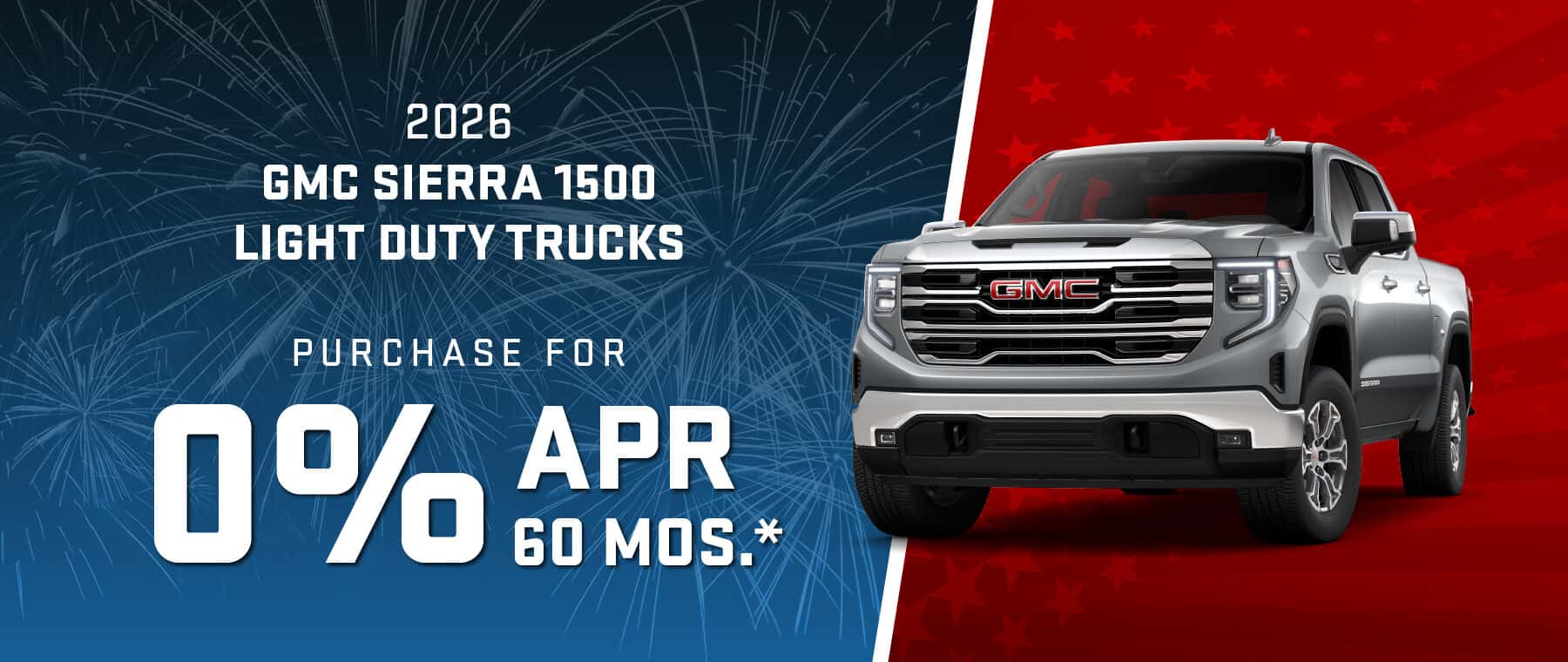2026 GMC Sierra 1500 Light Duty Trucks: 0% APR for 60 months*
