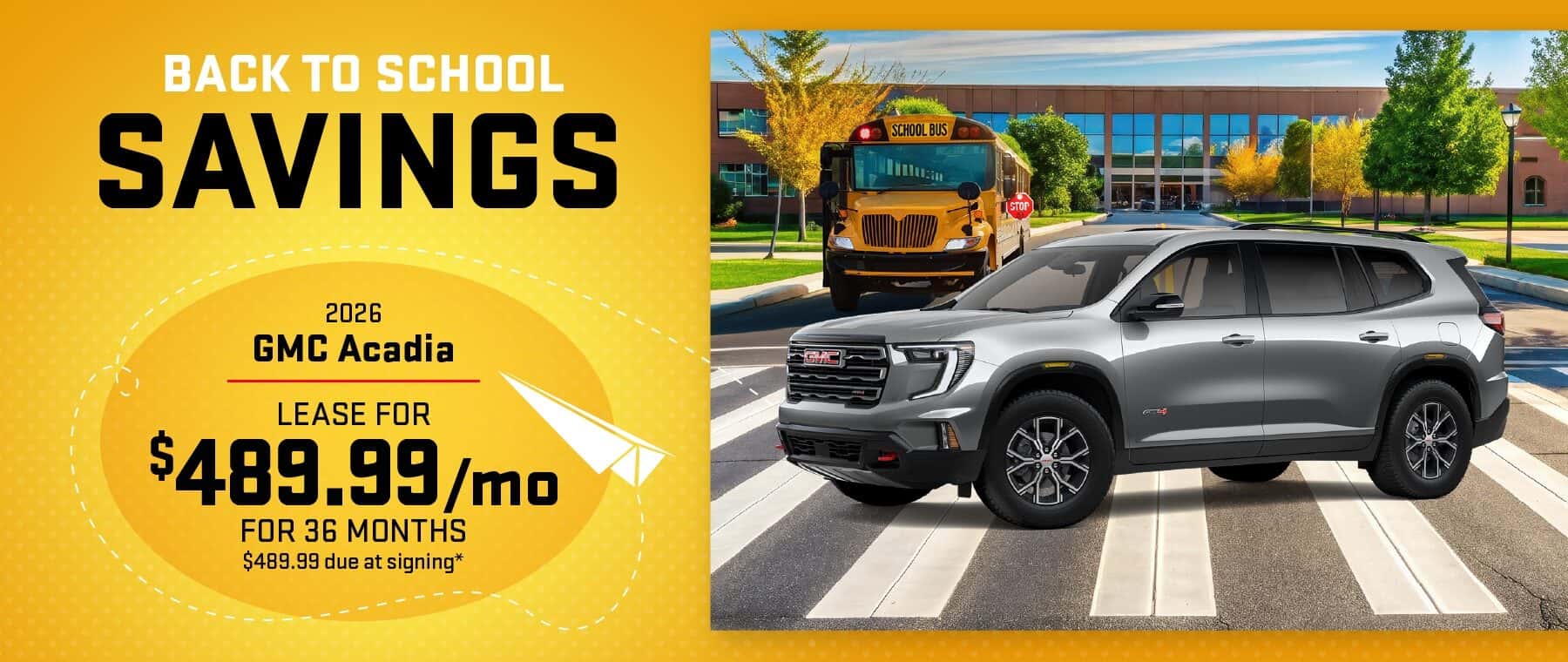 2026 Gmc Acadia: Lease for $489.99/month for 36 months*