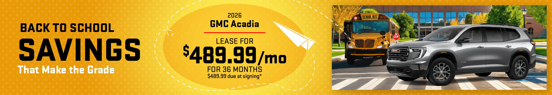 2026 Gmc Acadia: Lease for $489.99/month for 36 months*