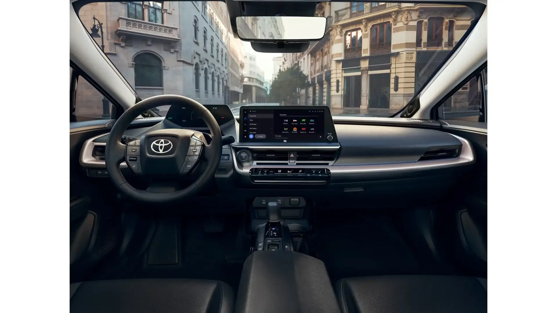 Toyota Prius interior with the touchscreen and digital display