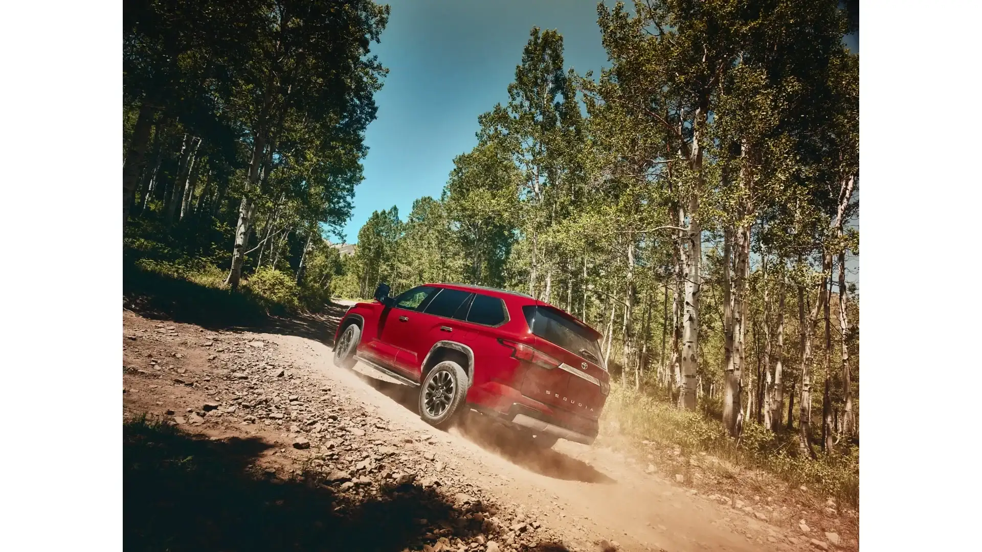 2026 Toyota Sequoia Limited on a gravel road, trim comparison from Tuscaloosa Toyota