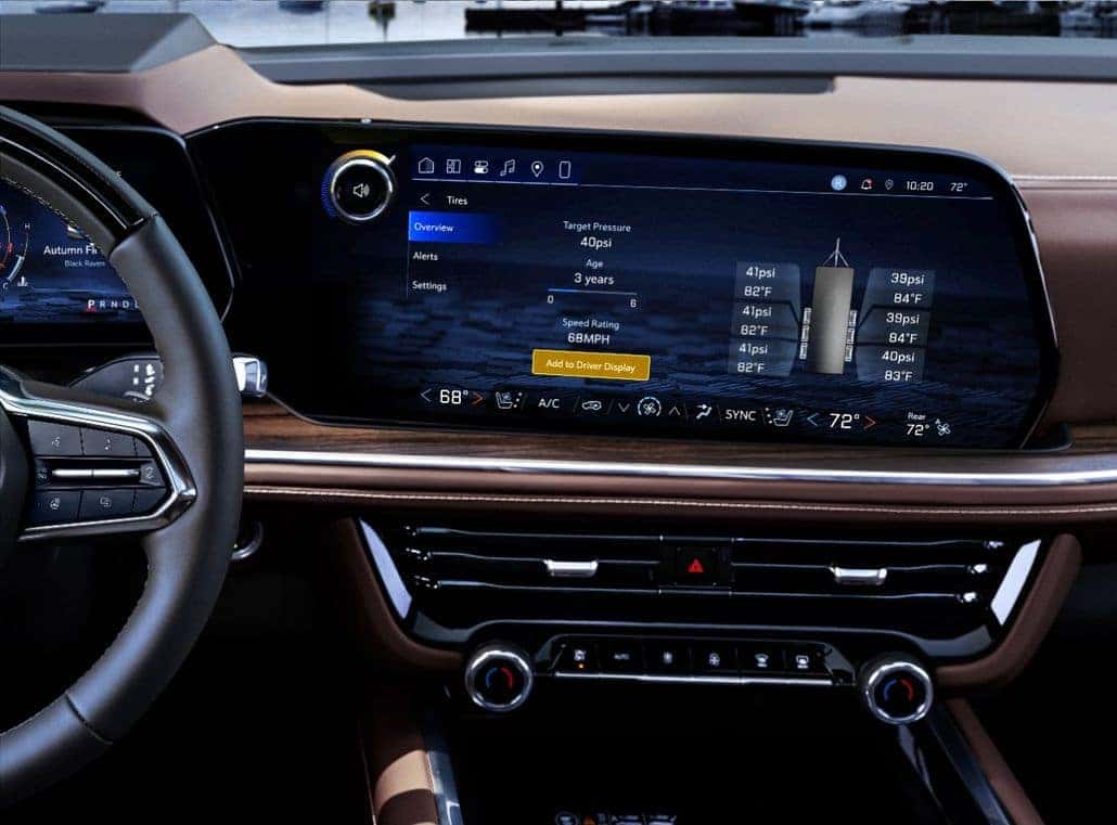 Interior of the Suburban 2025 showing features for driver