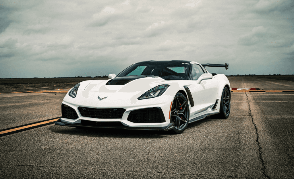 Chevrolet C7 Corvette ZR1 Parked Front 3/4 View in an Empty Lot