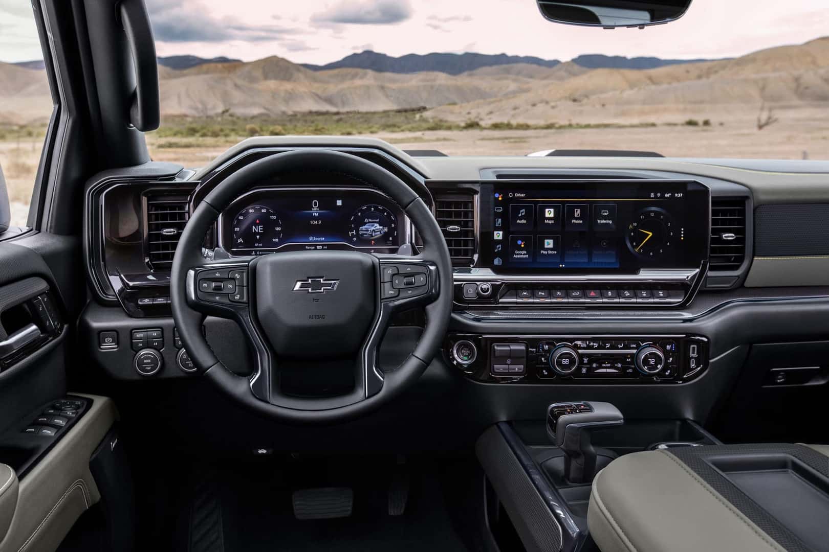 2024 Chevrolet Silverado 1500 ZR2 dashboard with mountain view