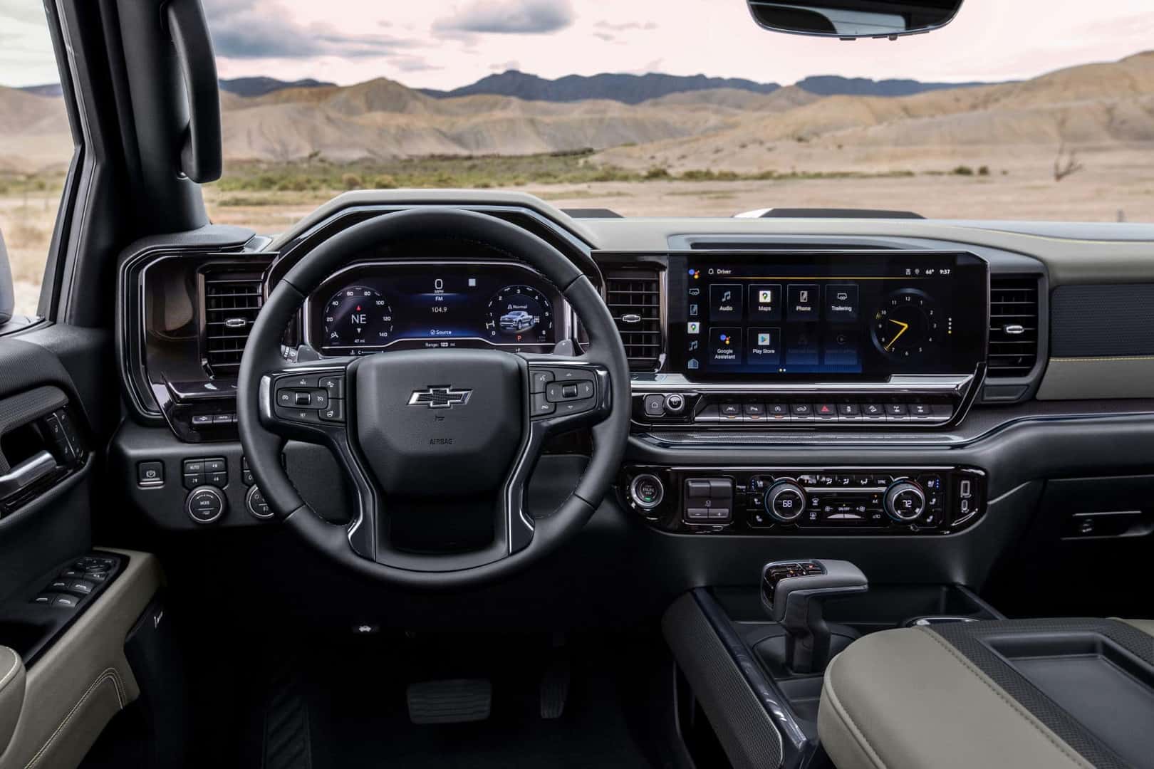 The Impressive Front Interior Of The Delightful 2024 Chevy Silverado ZR2