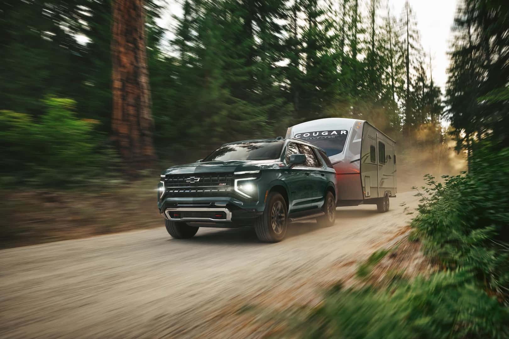 2025 Chevrolet Tahoe towing a camper
