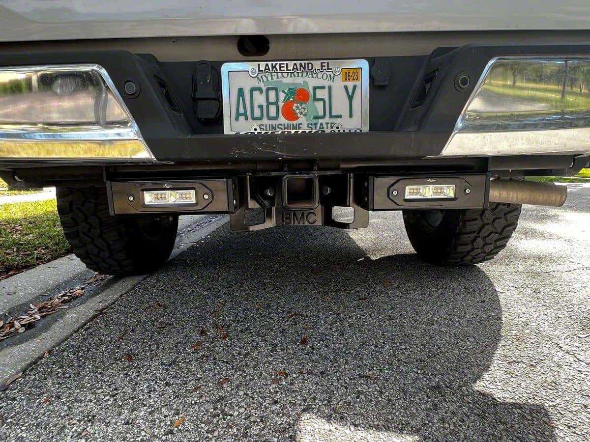 BMC hitch mounted LED lighting on truck