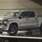 The Shiny New Model Of The 2026 Chevrolet Silverado 1500 Truck, Displayed In A Pristine And Picture Perfect Building
