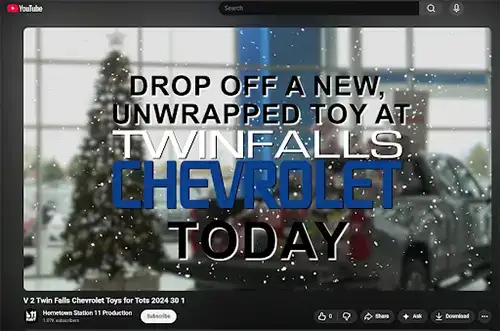 Twin Falls Chevrolet is accepting new, unwrapped toy donations for the 2025 Christmas season, donations will benefit the Magic Valley Toys For Tots team.