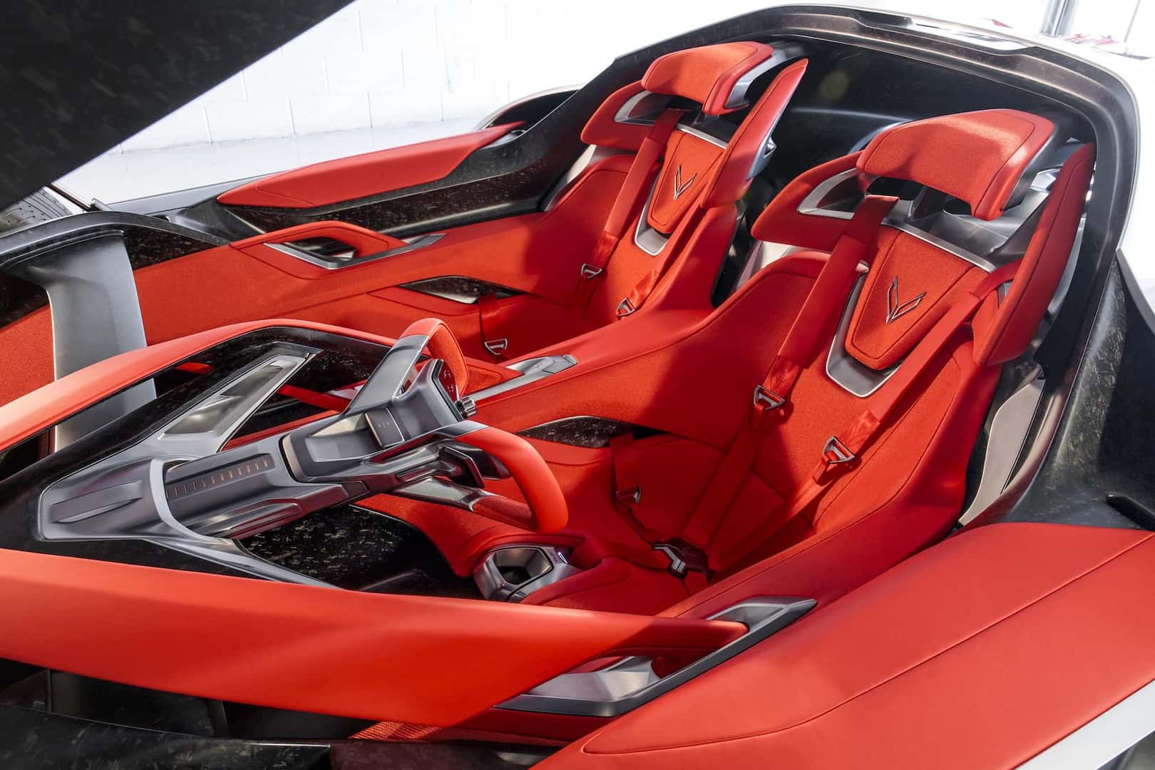 2025 Chevrolet Corvette CX concept Inferno Red interior
