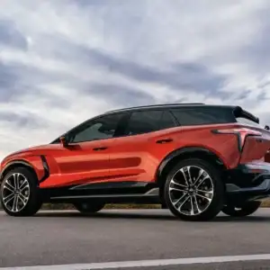 2026 Chevrolet Blazer EV SS Radiant Red Tintcoat side view