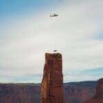 Chevrolet Silverado ZR2 Being Placed on Castleton Tower in Utah by Helicopter