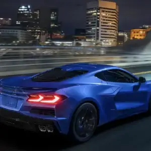 2026 Chevrolet Corvette E-Ray in Motion at Night