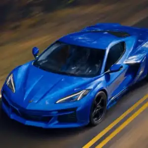2026 Chevrolet Corvette E-Ray Blue In Fast Motion