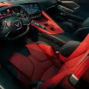 2026 Chevrolet Corvette E-Ray Front Seat with Red Trim