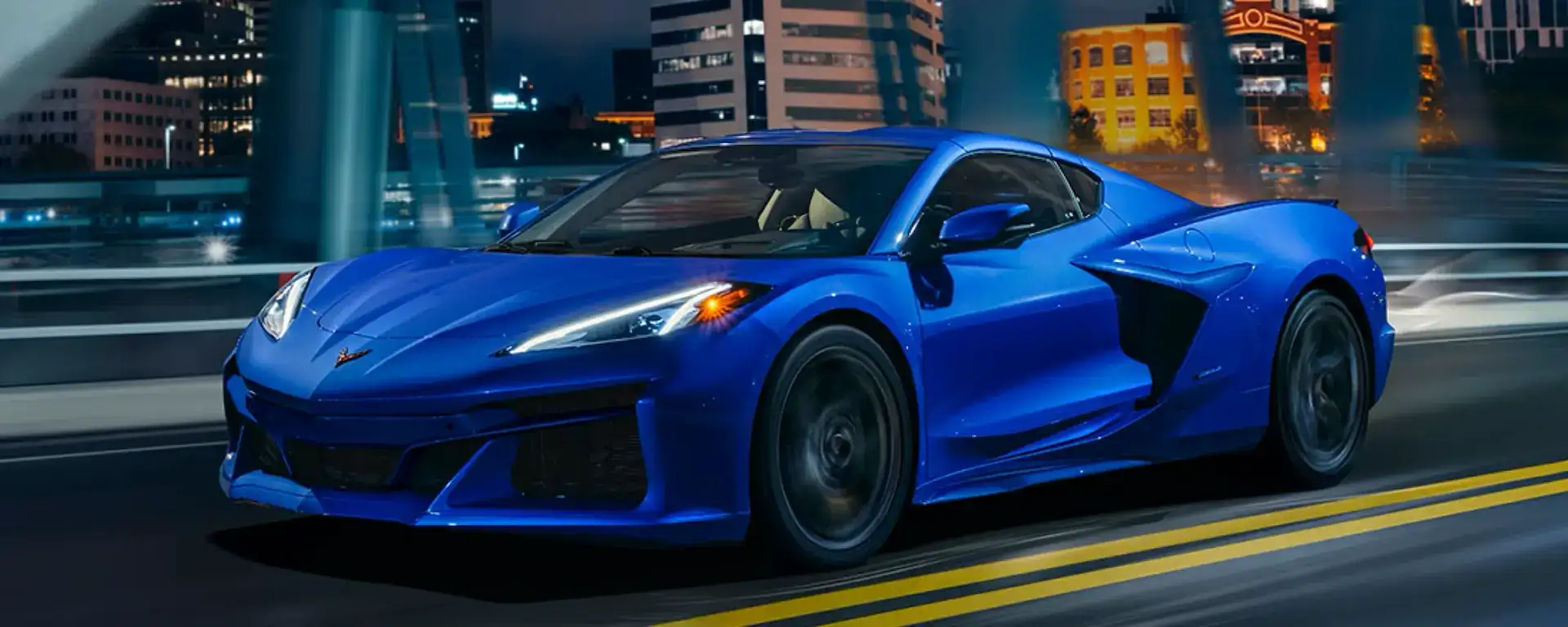 2026 Chevrolet Corvette E-Ray In Motion Crossing Bridge