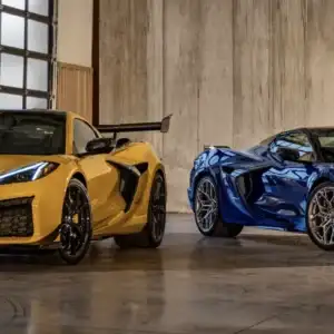 2026 Corvette ZR1 in a Garage Side by Side