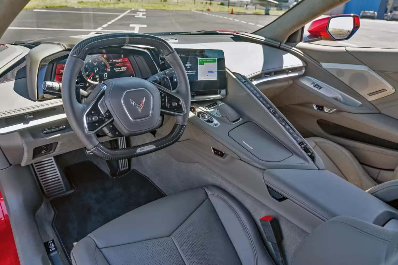 The Grey And Amazing Front Interior Of The Fabulous And Fantastic 2024 Chevrolet Corvette E-Ray
