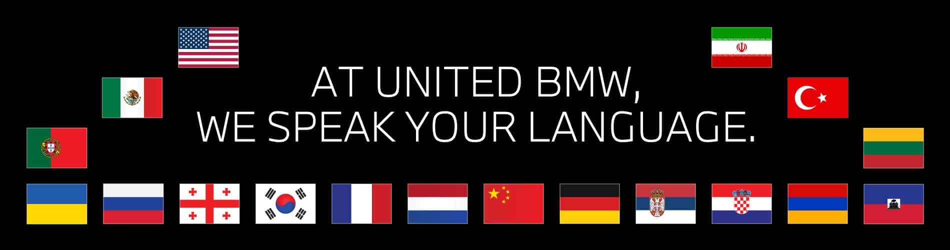 we speak your language flag graphic